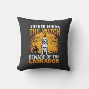Halloween Labrador Beware of the Dog Cushion