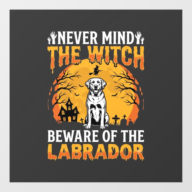 Halloween Labrador Beware of the Dog Window Cling (Sheet)