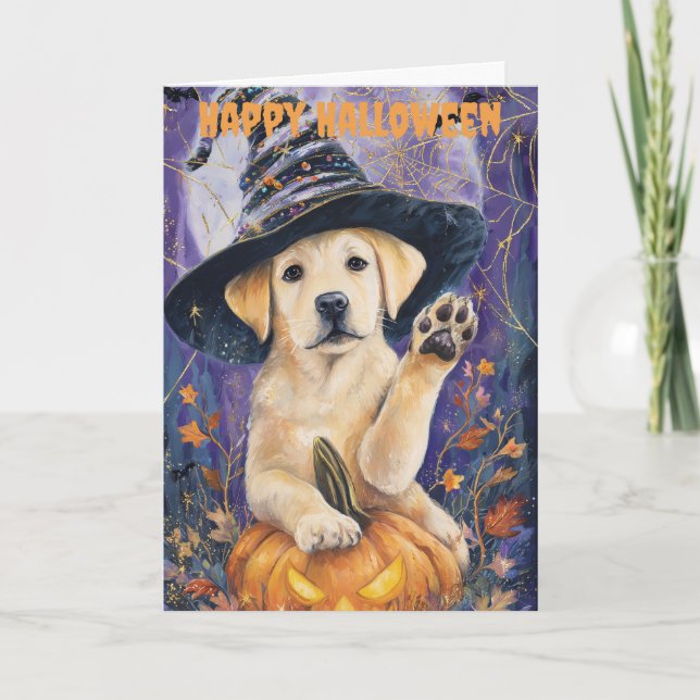 Halloween Labrador Dog Holiday Card (Front)