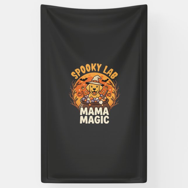 Halloween Labrador Mum Magic Banner (Vertical)