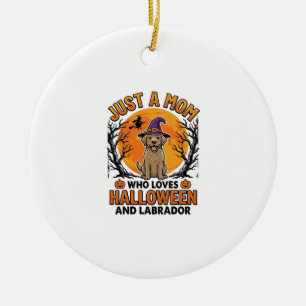 Halloween Labrador Mum Vintage Dog Design_1 Ceramic Tree Decoration