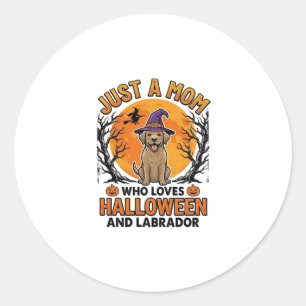 Halloween Labrador Mum Vintage Dog Design_1 Classic Round Sticker