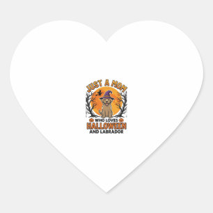 Halloween Labrador Mum Vintage Dog Design_1 Heart Sticker