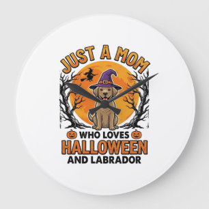 Halloween Labrador Mum Vintage Dog Design_1 Large Clock