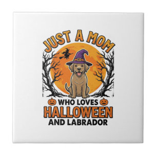 Halloween Labrador Mum Vintage Dog Design_1 Tile