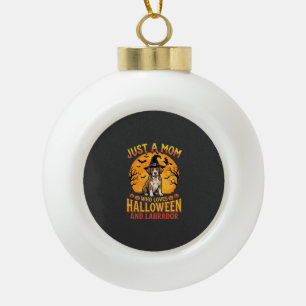 Halloween Labrador Mum Witch Dog Design_1 Ceramic Ball Christmas Ornament