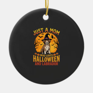 Halloween Labrador Mum Witch Dog Design_1 Ceramic Tree Decoration