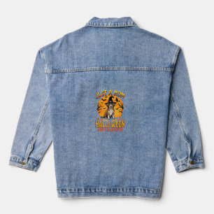 Halloween Labrador Mum Witch Dog Design_1 Denim Jacket