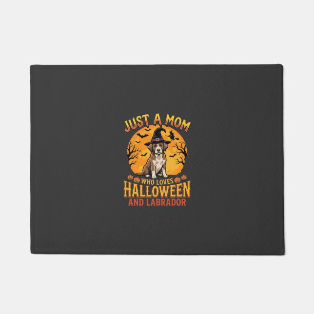 Halloween Labrador Mum Witch Dog Design_1 Doormat (Front)