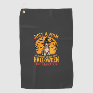 Halloween Labrador Mum Witch Dog Design_1 Golf Towel