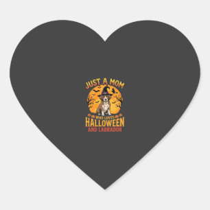 Halloween Labrador Mum Witch Dog Design_1 Heart Sticker