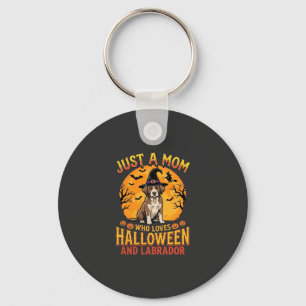 Halloween Labrador Mum Witch Dog Design_1 Key Ring