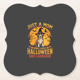 Halloween Labrador Mum Witch Dog Design_1 Paper Coaster