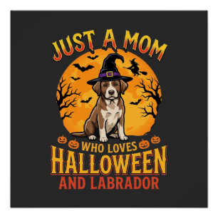 Halloween Labrador Mum Witch Dog Design_1 Poster