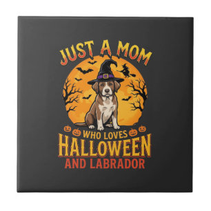 Halloween Labrador Mum Witch Dog Design_1 Tile