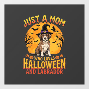 Halloween Labrador Mum Witch Dog Design_1 Window Cling