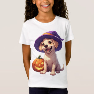Halloween Labrador Puppy With Jack O Lantern 🐶 T-Shirt