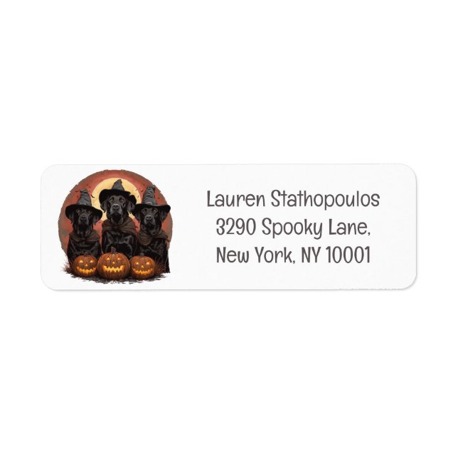 Halloween Labrador Retriever Dogs Witch Hats (Front)