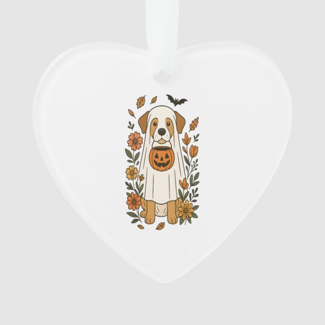 Halloween Labrador Retriever Flowers Ornament (Front)