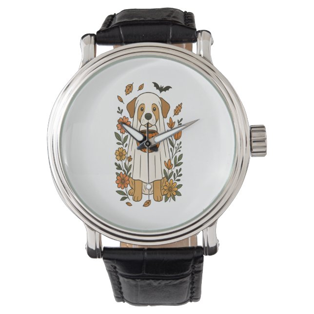 Halloween Labrador Retriever Flowers Watch (Front)
