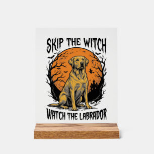 Halloween Labrador Shirt with Spooky Dog Warning_1 Acrylic Sign