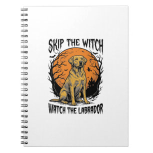 Halloween Labrador Shirt with Spooky Dog Warning_1 Notebook