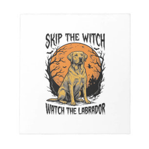 Halloween Labrador Shirt with Spooky Dog Warning_1 Notepad