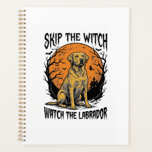 Halloween Labrador Shirt with Spooky Dog Warning_1 Planner