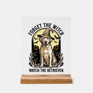 Halloween Labrador Witch Vintage Retriever Dog Des Acrylic Sign
