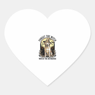 Halloween Labrador Witch Vintage Retriever Dog Des Heart Sticker