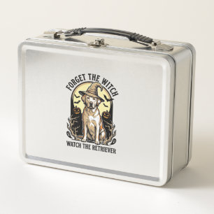 Halloween Labrador Witch Vintage Retriever Dog Des Metal Lunch Box