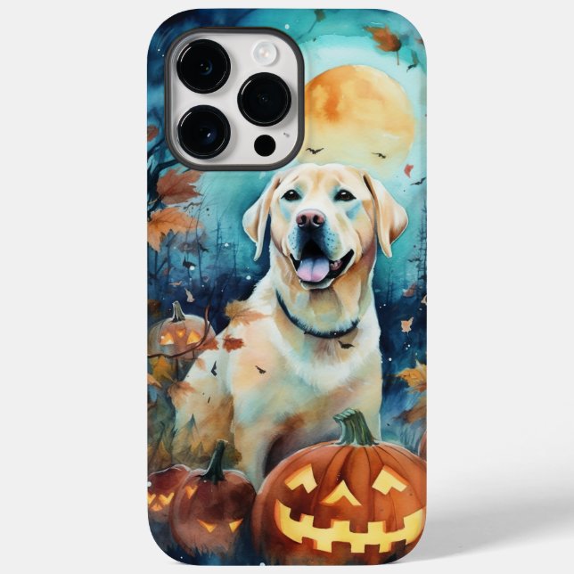 Halloween Labrador With Pumpkins Scary Case-Mate iPhone Case (Back)