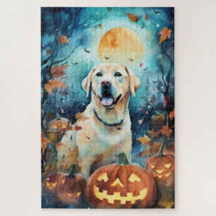 Halloween Labrador With Pumpkins Scary Jigsaw Puzzle
