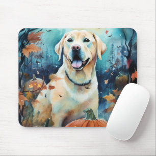 Halloween Labrador With Pumpkins Scary Mouse Mat
