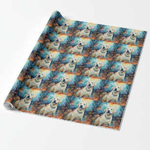 Halloween Labrador With Pumpkins Scary Wrapping Paper
