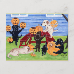 Halloween Labradors! Postcard