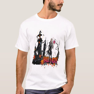 halloween ladies graffiti art 3D cool family T-Shirt