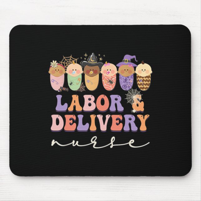 Halloween LandD Labour and Delivery Nurse Party Co Mouse Mat (Front)