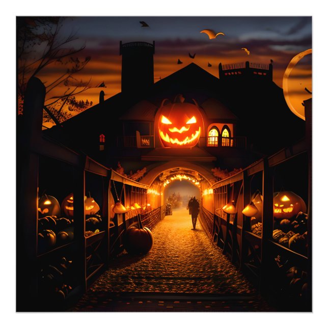 Halloween Landscape Five Photo Print (Front)