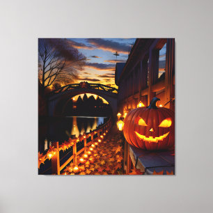 Halloween Landscape Four Canvas Print
