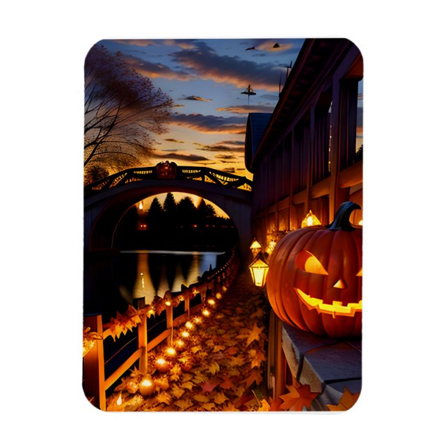 Halloween Landscape Four Magnet (Vertical)