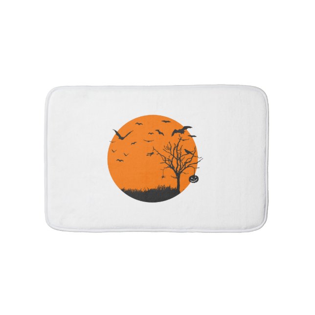 Halloween Landscape Halloween Design Bath Mat (Front)