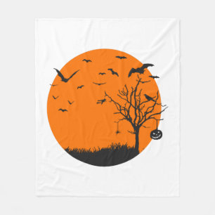 Halloween Landscape Halloween Design Fleece Blanket