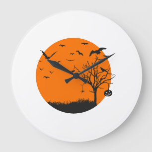 Halloween Landscape Halloween Design Large Clock