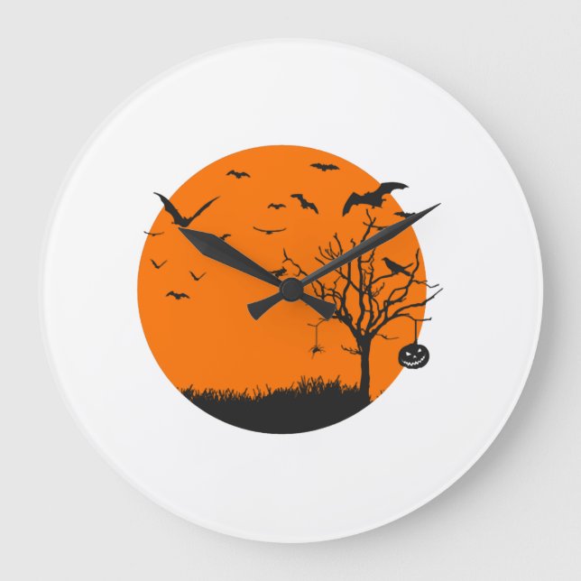 Halloween Landscape Halloween Design Large Clock (Front)
