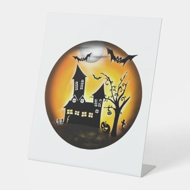 Halloween landscape pedestal sign (Front)