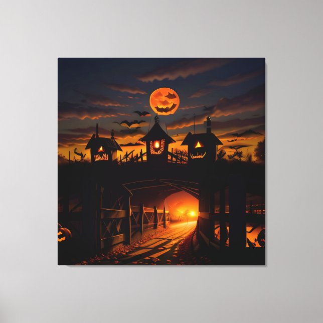 Halloween Landscape Six Canvas Print (Front)