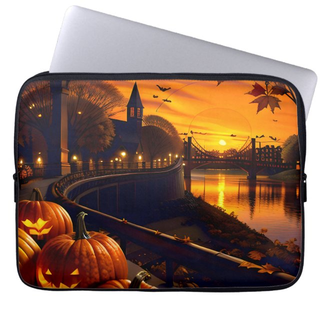 Halloween Landscape Two Laptop Sleeve (Front)