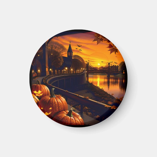 Halloween Landscape Two Magnet (Front)