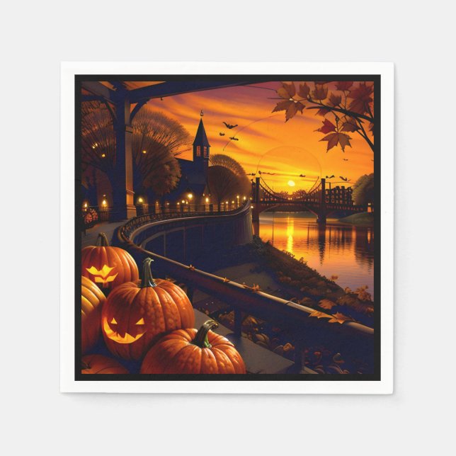 Halloween Landscape Two Napkin (Front)